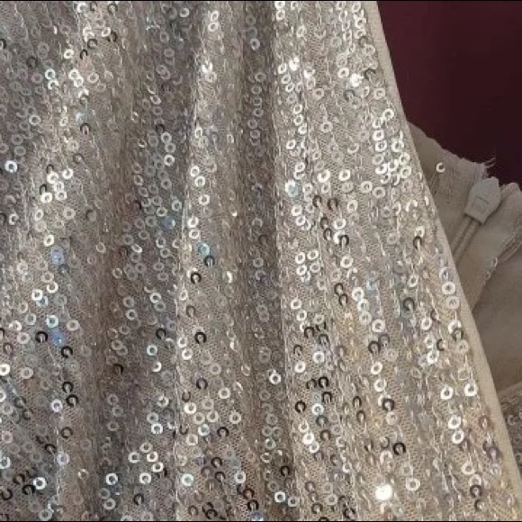 Silver Shimmers Faux Wrap Asymmetrical Maxi Dress - Picture 8 of 9